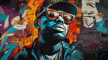 Vibrant Graffiti Art : Sunglasses & Cap Style, graffiti, wall, sunglasses, cap HD wallpaper