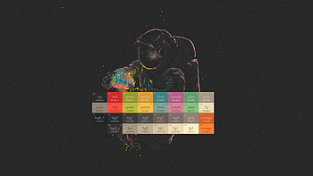 Gruvbox, Astronaut, Color Palette HD wallpaper