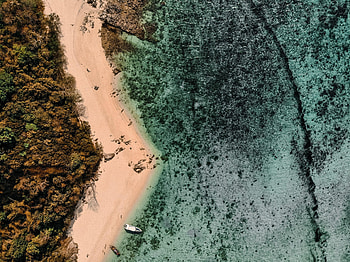 Nature, Sea, Beach, Boats, View From Above, Island HD wallpaper