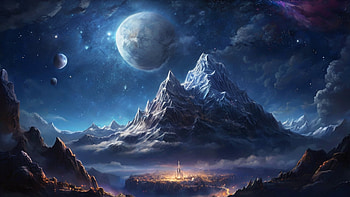 Night Sky, planet, mountain, night, sky, space HD wallpaper