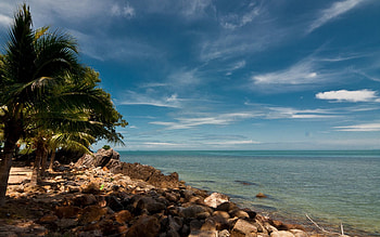 Landscape, Nature, Stones, Sky, Palms, Shore, Bank, Day, Thailand HD wallpaper