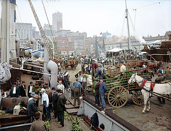 New York Docks (1900), New York City, New York, New York Docks, Vintage HD wallpaper