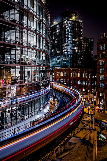 City Lights, Cities, Architecture, Night City, Long-Term Exposure HD phone wallpaper