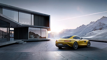 Yellow Mercedes Benz Amg GT 2019, mercedes-amg-gtr, mercedes, cars, behance, cgi HD wallpaper