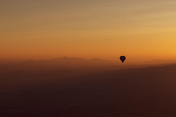 Nature, Sunset, Mountains, Twilight, Fog, Dusk, Balloon HD wallpaper