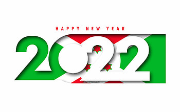 Happy New Year 2022 Burundi, white background, Burundi 2022, Burundi 2022 New Year, 2022 concepts, Burundi, Flag of Burundi HD wallpaper