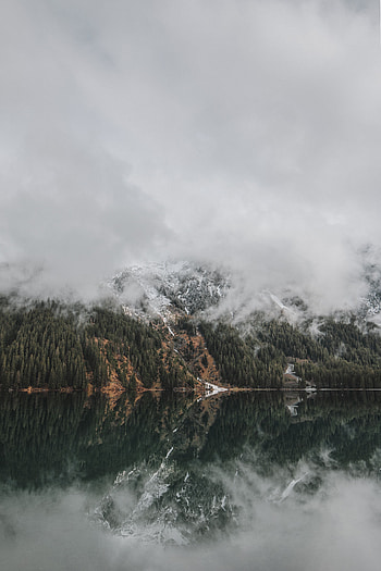 Landscape, Nature, Mountains, Clouds, Lake, Forest, Fog HD phone wallpaper