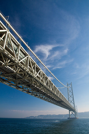 Akashi Bridge, Kobe Japan, Akashi Kaikyo Bridge, Awaji Island beauty HD phone wallpaper