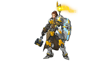 Brigitte, overwatch, online game, minimal HD wallpaper