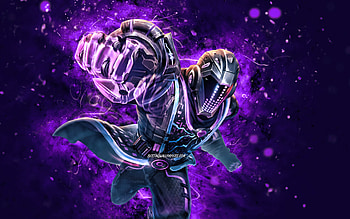 Ravin Ravana, , violet neon lights, Smite, creative, Smite characters, Ravin Ravana Skin, Ravin Ravana Smite HD wallpaper