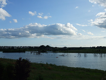 great outdoors, blue, outdoors, clouds, nature, lake HD wallpaper