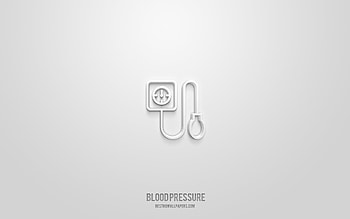 Blood pressure 3d icon, white background, 3d symbols, Blood pressure, medicine icons, 3d icons, Blood pressure sign, medicine 3d icons HD wallpaper