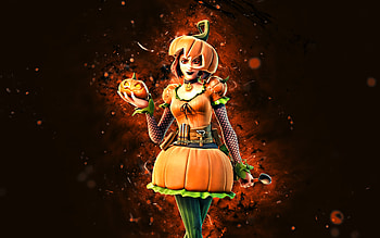 Patch, , orange neon lights, Fortnite Battle Royale, Fortnite characters, Patch Skin, Fortnite, Patch Fortnite HD wallpaper