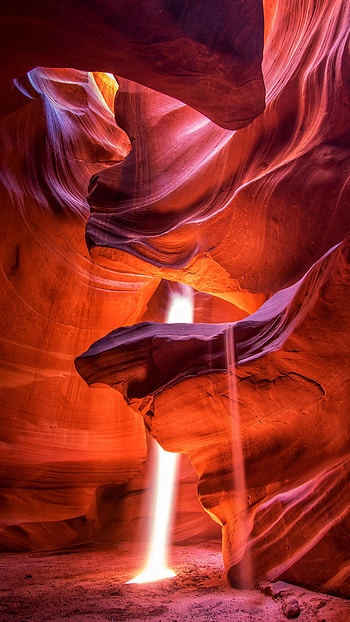 Nature, Canyon, Sand, Beams, Rays, Relief, Cave HD phone wallpaper