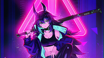 Cat Cyber City Girl , cyberpunk, artist, artwork, artstation HD wallpaper