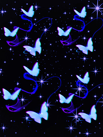 Butterfly in stars, art, night HD phone wallpaper