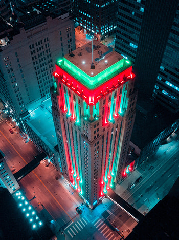 Cities, City, Building, View From Above, Multicolored, Motley, Illumination, Backlight HD phone wallpaper