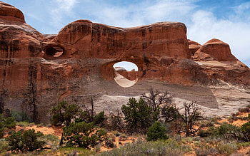 Tunnel Arch, Utah, landscape, desert, sky, rocks, usa HD wallpaper