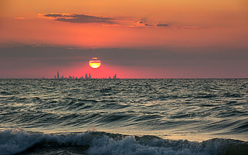 Landscape, Sunset, Sea HD wallpaper