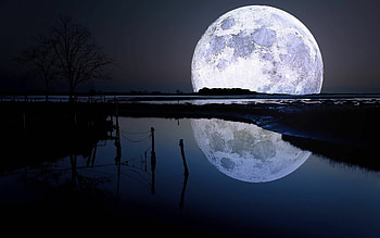 Reflection, Moonlight HD wallpaper