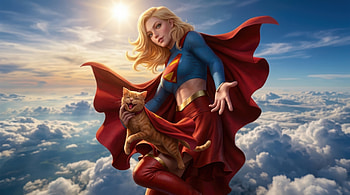 Supergirl Above The Clouds, supergirl, superheroes, artwork, art, digital-art, ai HD wallpaper