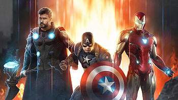 The Trinity art, iron-man, superheroes, digital-art, artwork, thor, captain-america HD wallpaper