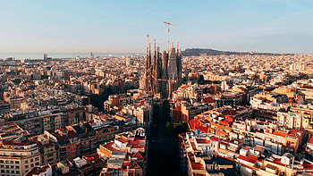 Barcelona Skyline, Historical events HD wallpaper