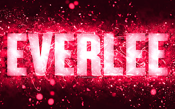 Happy Birtay Everlee, , pink neon lights, Everlee name, creative, Everlee Happy Birtay, Everlee Birtay, popular american female names, with Everlee name, Everlee HD wallpaper