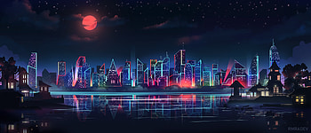 skyline, artistic, city HD wallpaper