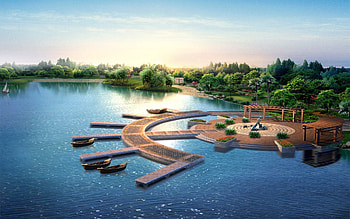 Building, Lake, Miscellanea, Miscellaneous, Construction, Design, China HD wallpaper
