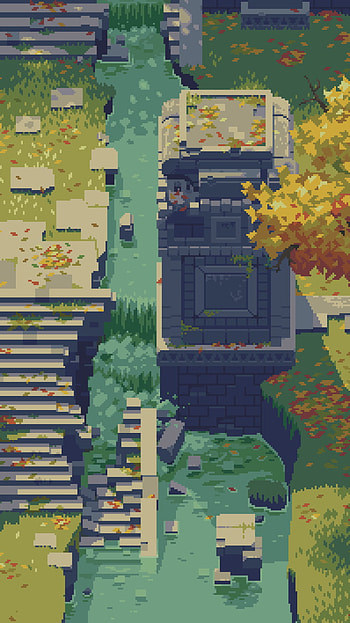 Pixel Serenity: Artistic Autumn Ruins , artistic, pixel art HD phone wallpaper