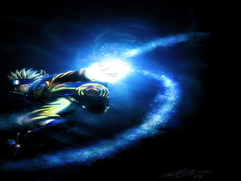 A Legendary Ninja, blue, naruto, rasengan, ninja HD wallpaper