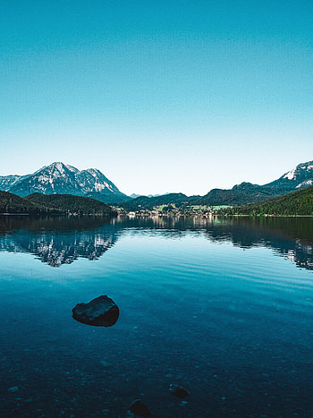 Landscape, Nature, Stones, Mountains, Lake, Reflection HD phone wallpaper