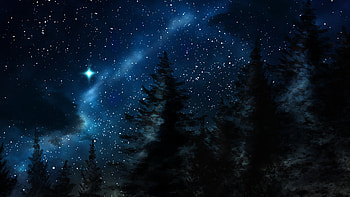 Landscape, Stars, Night HD wallpaper