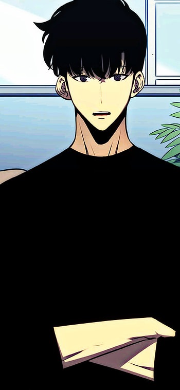 Solo Leveling, jaw, hair, sung_jin_woo, anime_boy HD phone wallpaper