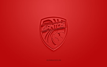 Santos de Guapiles FC, creative 3D logo, red background, Liga FPD, 3d emblem, Costa Rican football club, Guapiles, Costa Rica, football, Liga Santos de Guapiles FC 3d logo HD wallpaper