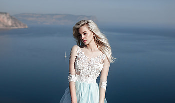 Bride, blonde women, white dress HD wallpaper