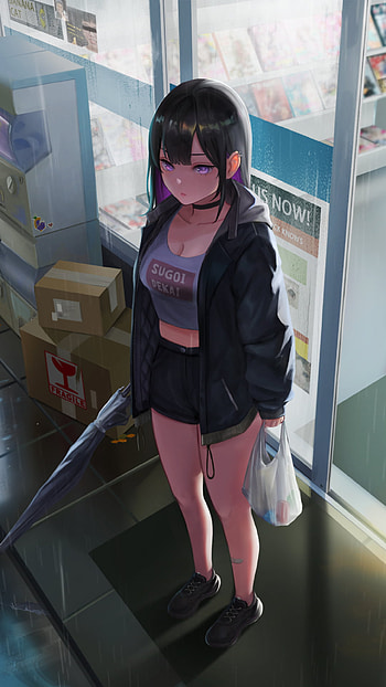 Chic Anime Girl: Sleek Urban Vibes, Anime, girl, anime girl HD phone wallpaper