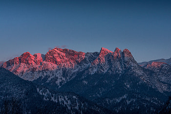 Sunrise, shining peaks, nature, Austria HD wallpaper