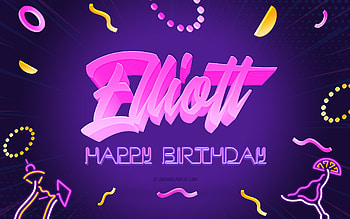 Happy Birtay Elliott, , Purple Party Background, Elliott, creative art, Happy Elliott birtay, Elliott name, Elliott Birtay, Birtay Party Background HD wallpaper