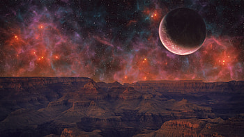 Landscape, Universe, Mountains, Alien, Planet, Extraterrestrial HD wallpaper