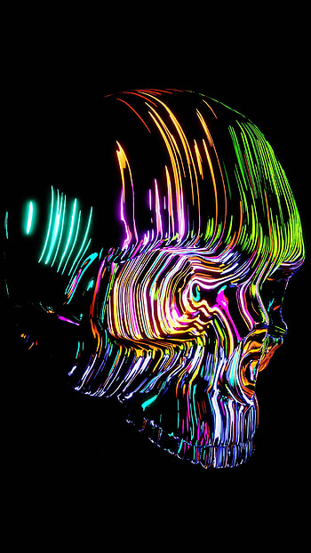 Skull 2, craneo, bones, huesos, calavera, colors HD phone wallpaper