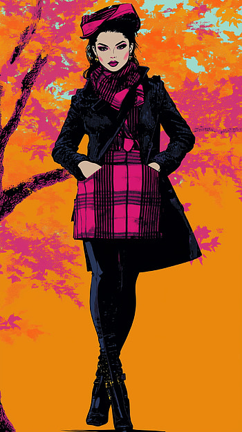 Chic Fashion Woman - Stunning , woman, fashion, illustration, Autumn HD phone wallpaper