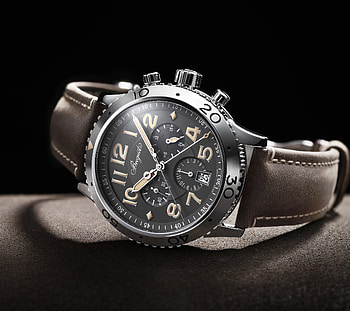 Breguet watch with brown leather strap HD wallpaper