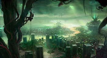 Mother Took Back What Was Hers, plant, fantasy, city, green HD wallpaper