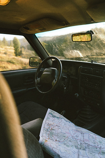 Miscellanea, Miscellaneous, Car, Machine, Journey, Steering Wheel, Rudder, Salon, Map HD phone wallpaper