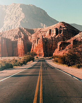 Landscape, Nature, Mountains, Rocks, Road, Asphalt HD phone wallpaper