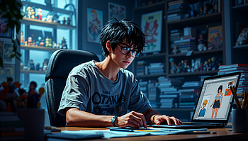Otaku Workspace, otaku, Anime, Artist, drawing HD wallpaper