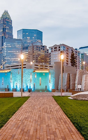 South Carolina buildings, Park, Charlotte, Light HD phone wallpaper