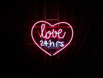 Love, Neon, Inscription, Heart HD wallpaper